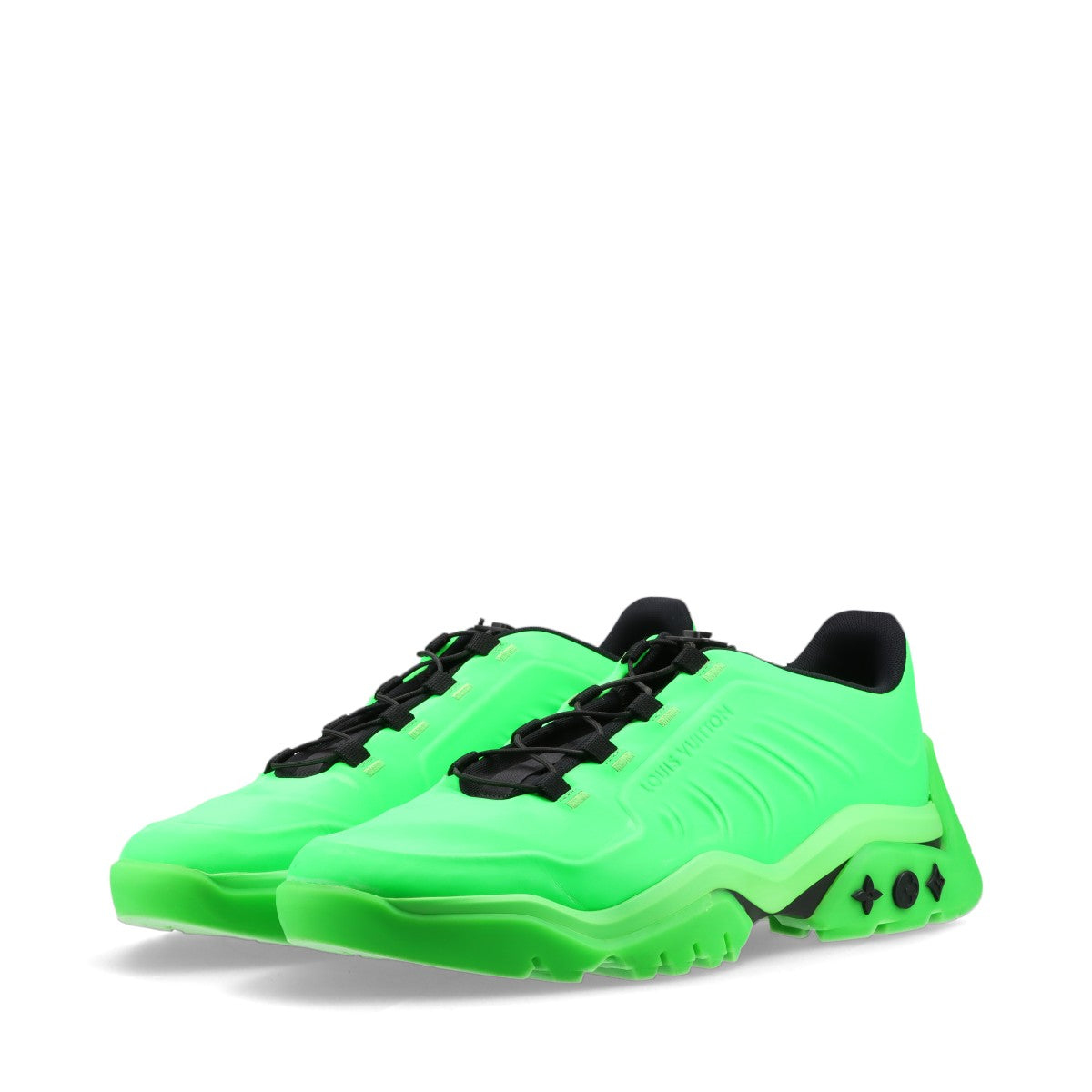 Louis Vuitton Millennium Line 21 Year Laver Trainers 9 Men Green  Black FD0251 Neon Color LV Logo  Cable Box  Bag