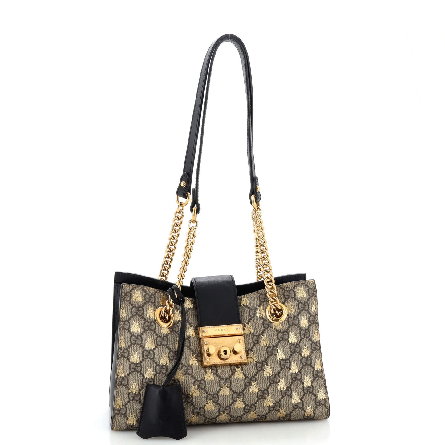 Padlock Chain Tote Printed GG Coated Canvas Small