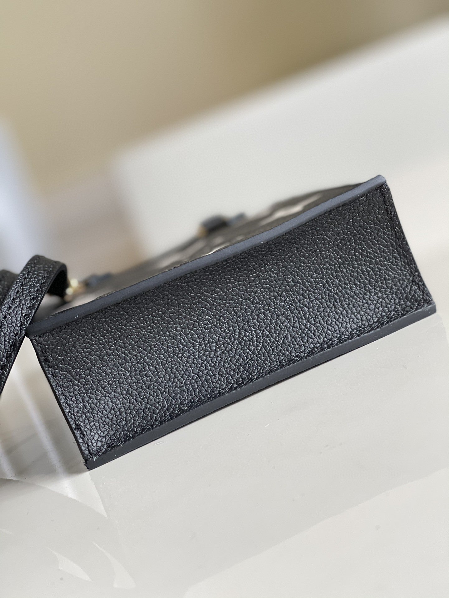 LV Petit Sac Plat Monogram Empreinte Black/Beige For Women, WomenÃ¢â‚¬â„¢s Handbags, Shoulder And Crossbody Bags 5.5in/14cm LV M81416