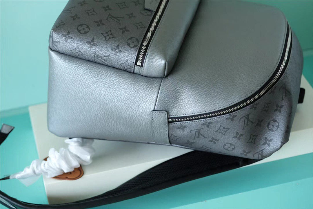 LV GLAMIscovery PM Backpack Monogram/Taiga Gunmetal Gray For Men, Bags, Backpack 15.7in/40cm LV M30835