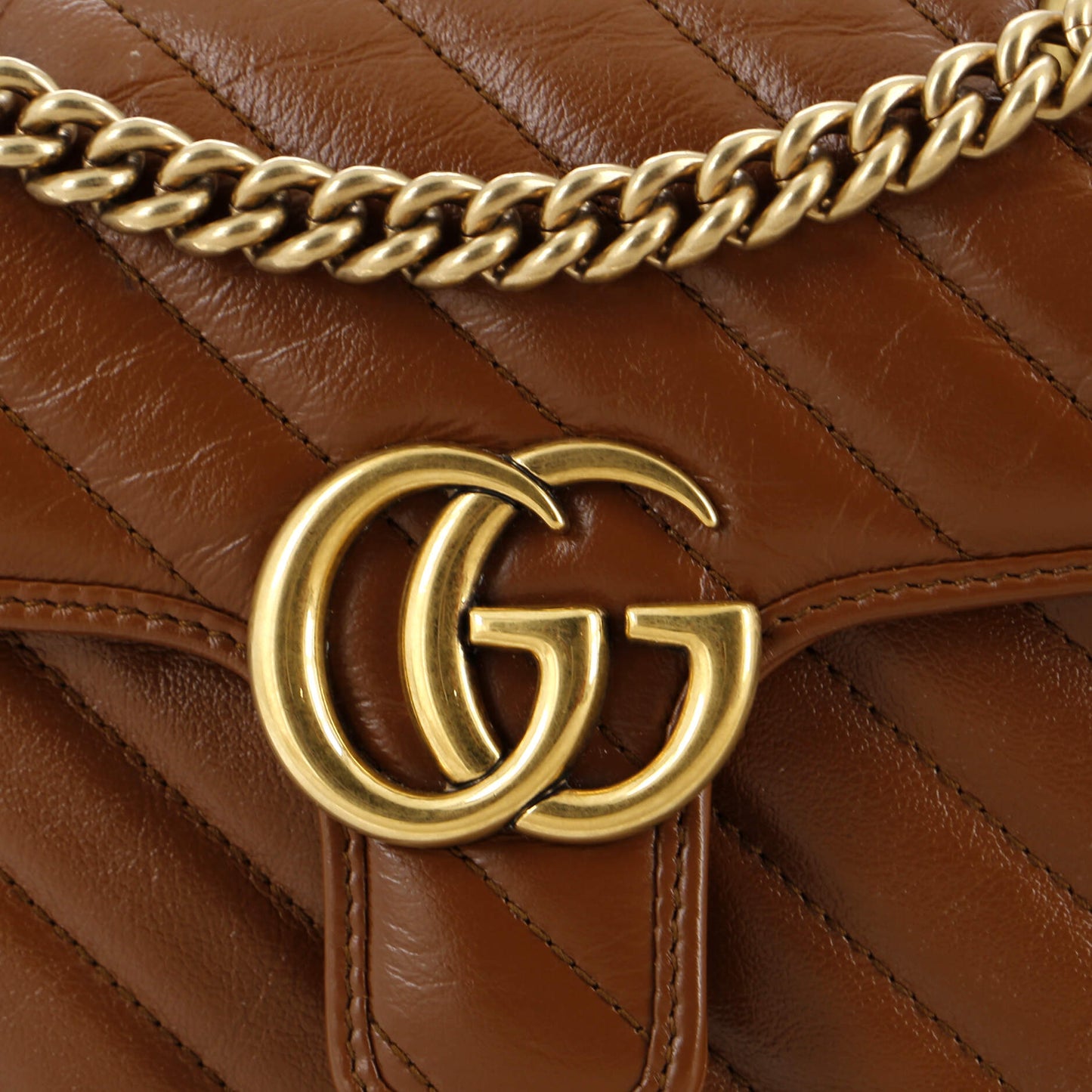 GG Marmont Flap Bag Diagonal Quilted Leather Mini