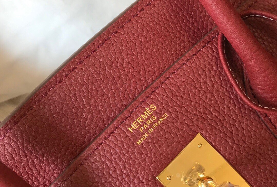 GLAMI Birkin Garnet Red ClemenGLAMI With Gold Hardware Bag For Women, Handbags, Shoulder Bags 30cm/12in