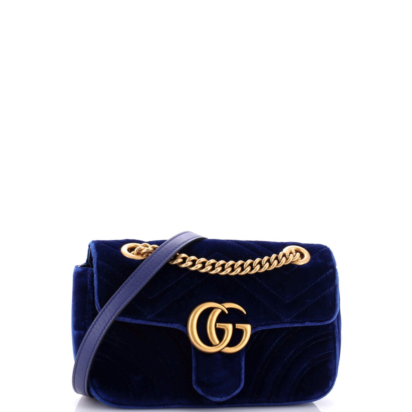 GG Marmont Flap Bag Matelasse Velvet Mini