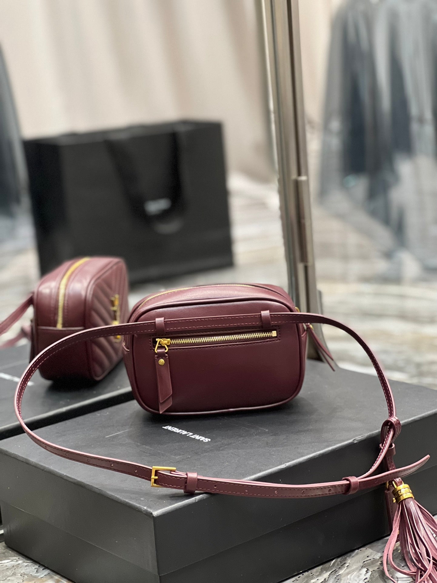 GLAMI Lou Belt Bag Red In MatelassÃƒÂ© Gold Toned Hardware For Women 6.1in/15cm YSL 614031DV7072721