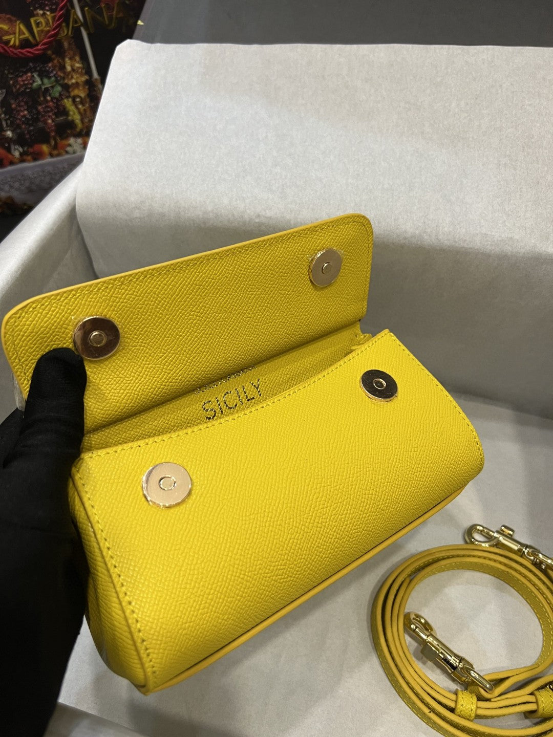 GLAMI Small Sicily Bag In Dauphine Yellow For Women 7.5in/19cm GLAMI