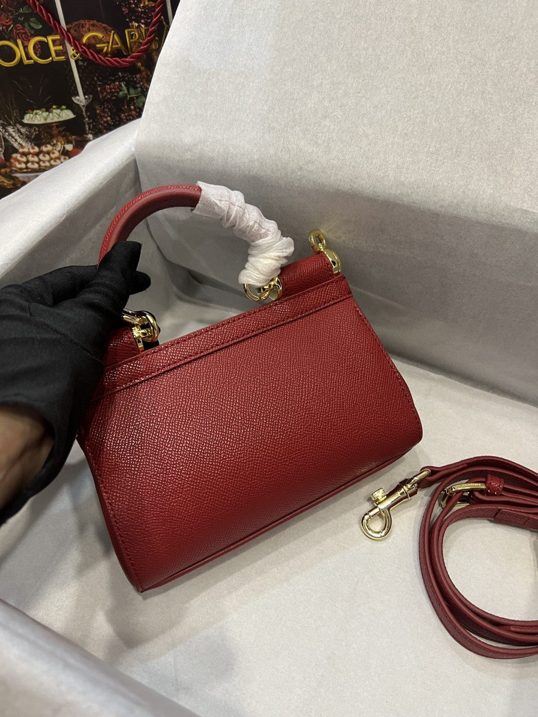 GLAMI Small Sicily Bag In Dauphine Red For Women 7.5in/19cm GLAMI