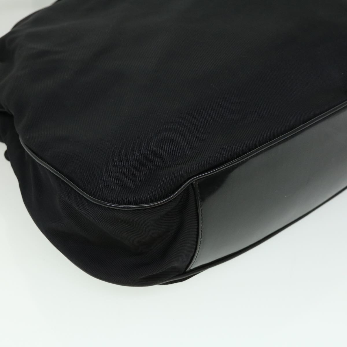 GUCCI Bamboo Hand Bag Canvas Black ac1087