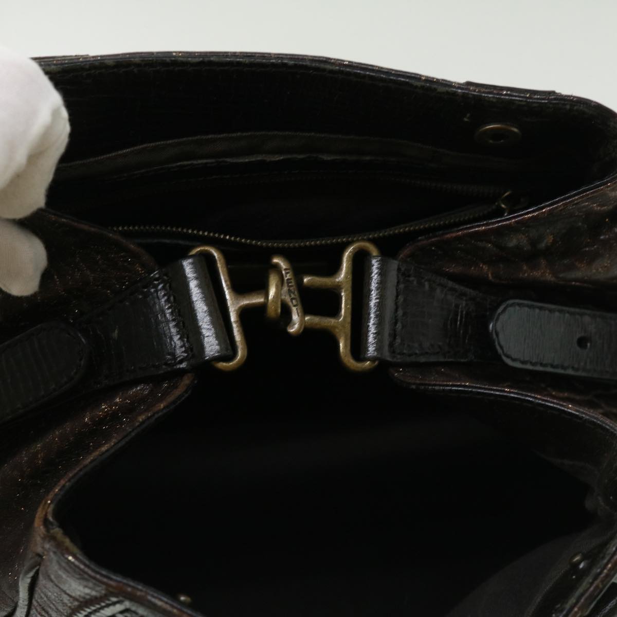 FENDI Hand Bag Leather Brown ac1144