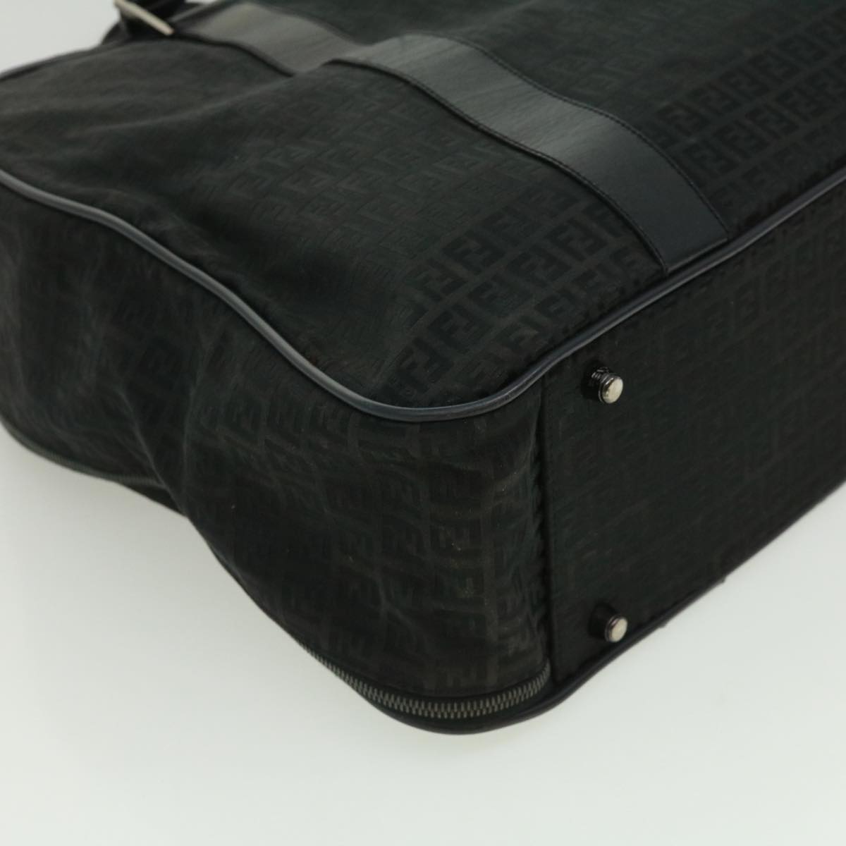 FENDI Zucchino Canvas Boston Bag Black ac1172