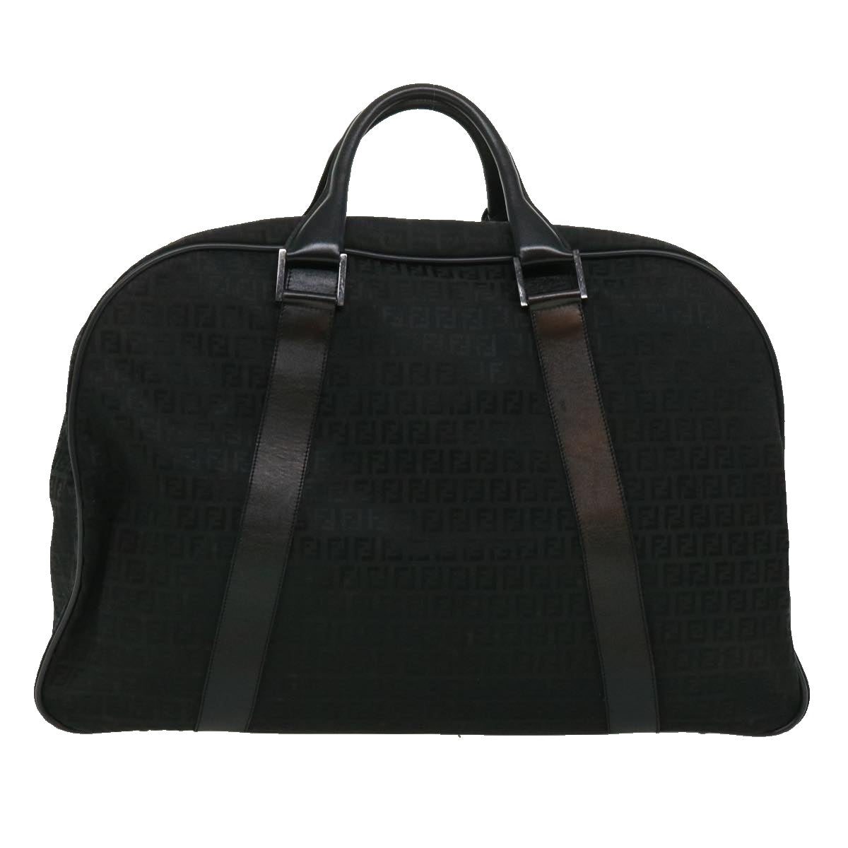FENDI Zucchino Canvas Boston Bag Black ac1172