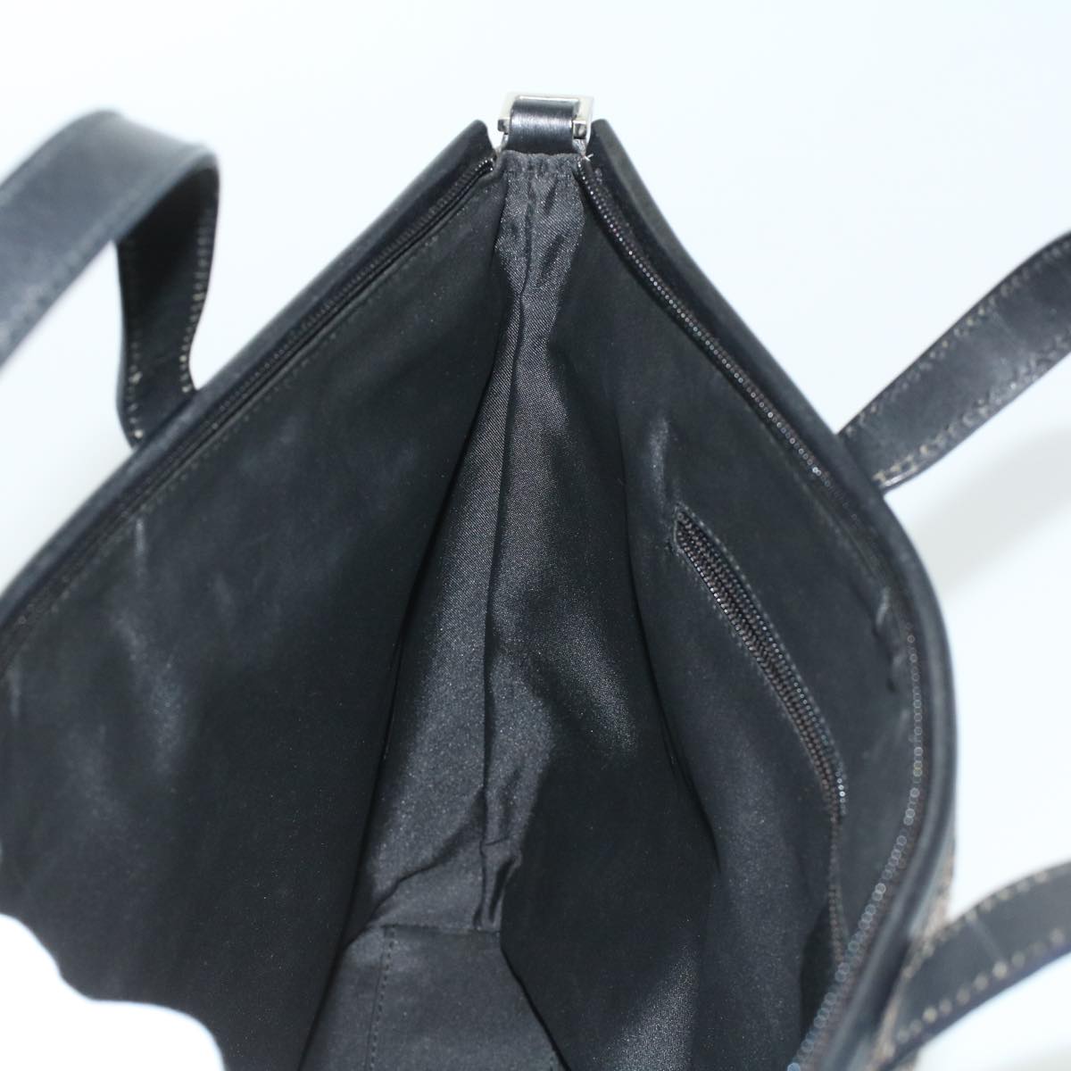 GUCCI GG Canvas Hand Bag Black Dark Brown 0153712 ac1236