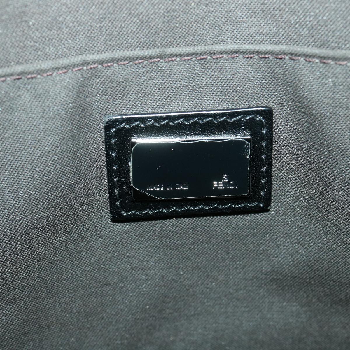 FENDI Zucchino Canvas Hand Bag Black ac1348