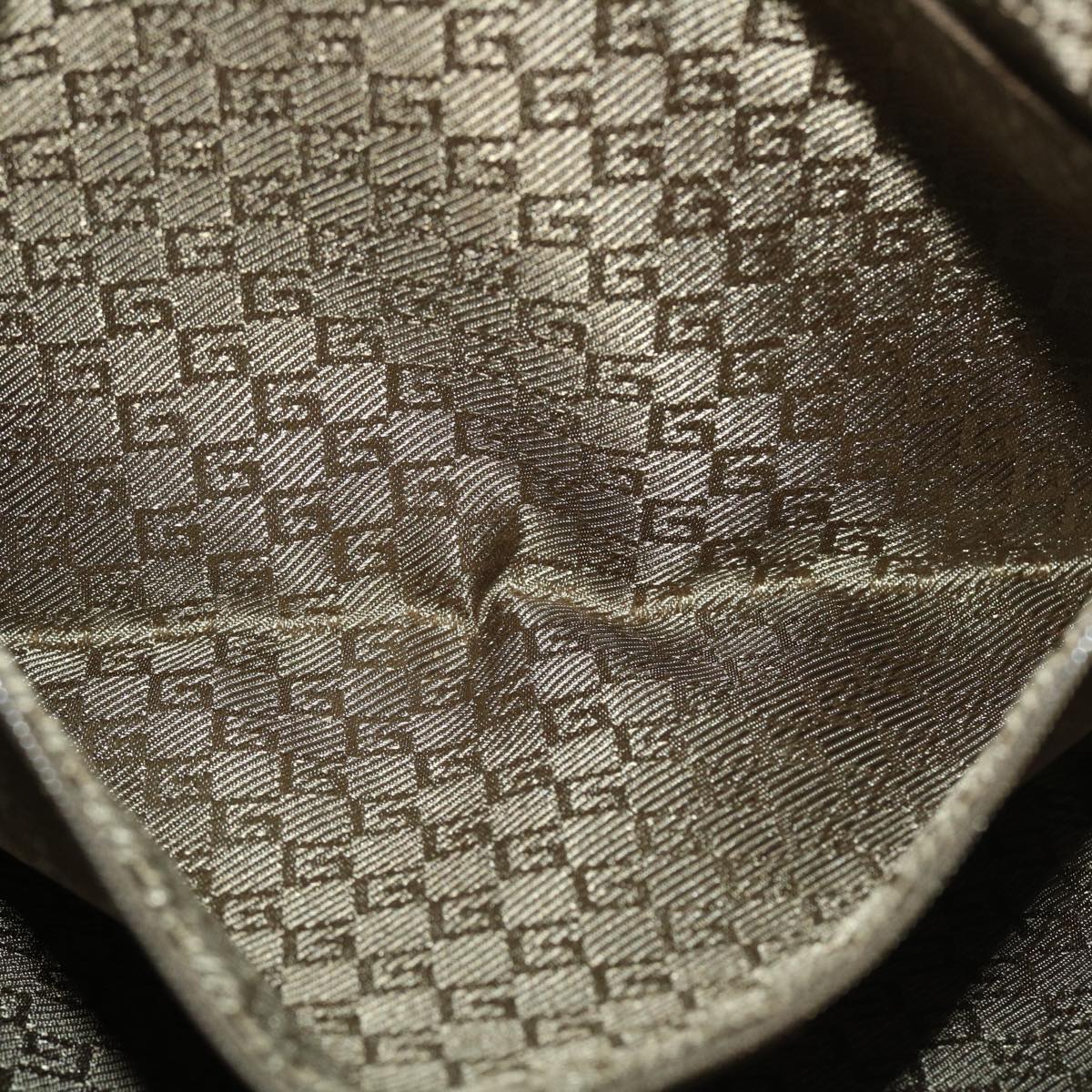 GUCCI Sherry Line Shoulder Bag Canvas Gold ac1764