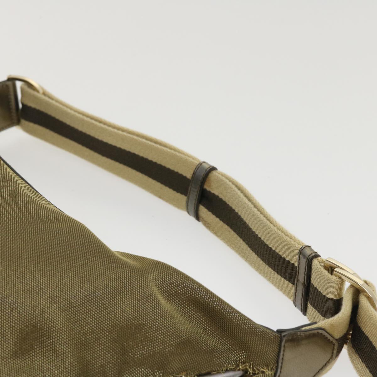 GUCCI Sherry Line Shoulder Bag Canvas Gold ac1764
