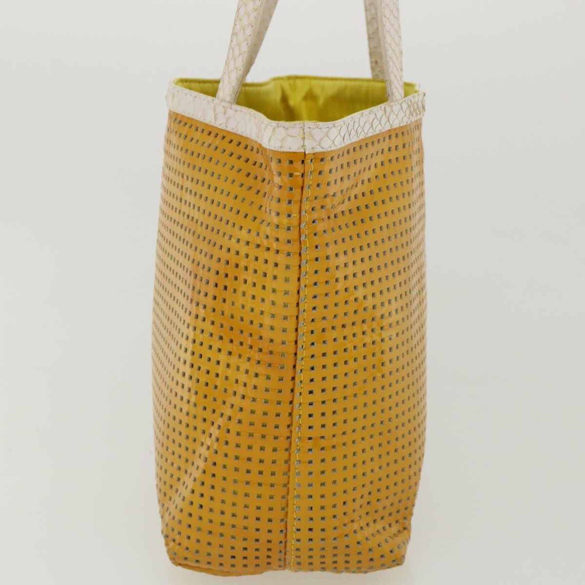 FENDI Tote Bag Enamel Yellow White ac1799