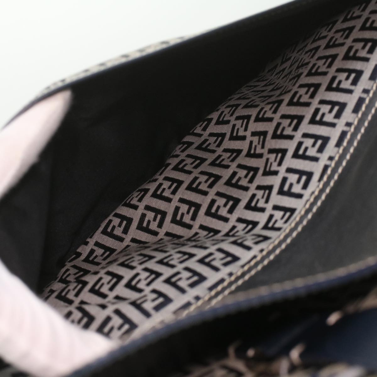 FENDI Zucchino Canvas Hand Bag Navy 71-16533-0-012 ac1835