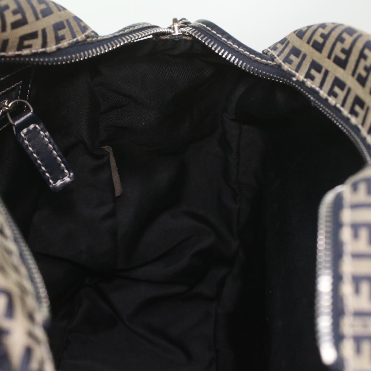 FENDI Zucchino Canvas Hand Bag Navy 71-16533-0-012 ac1835