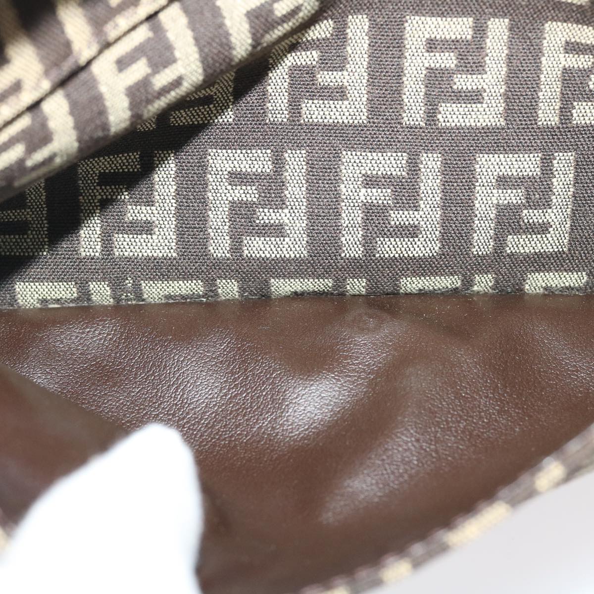 FENDI Zucchino Canvas Pouch Brown ac1919