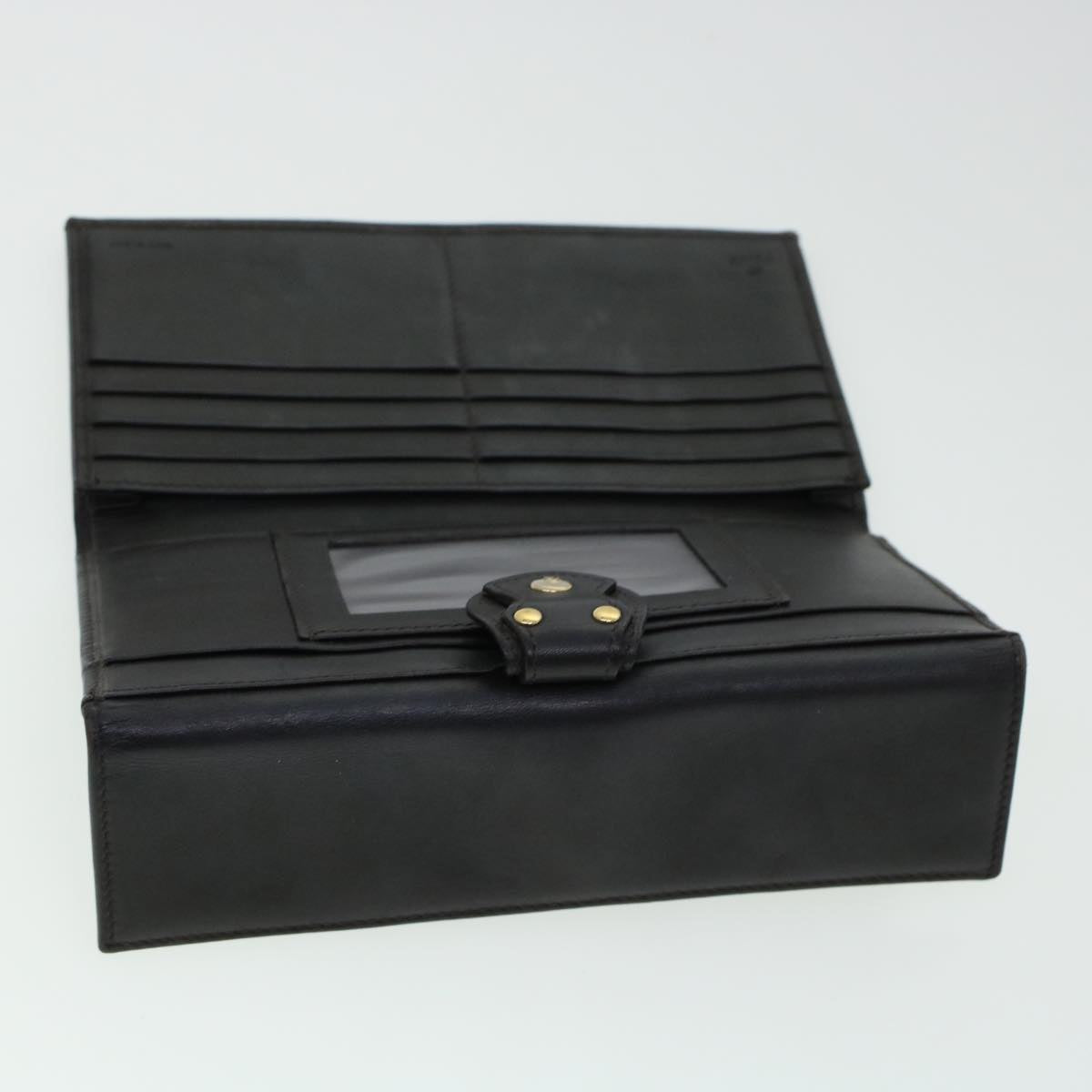FENDI Zucca Canvas Wallet Black Brown ac1940