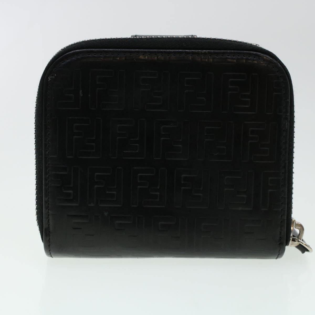 FENDI Zucca Canvas Wallet Leather 2Set Black Brown ac1941
