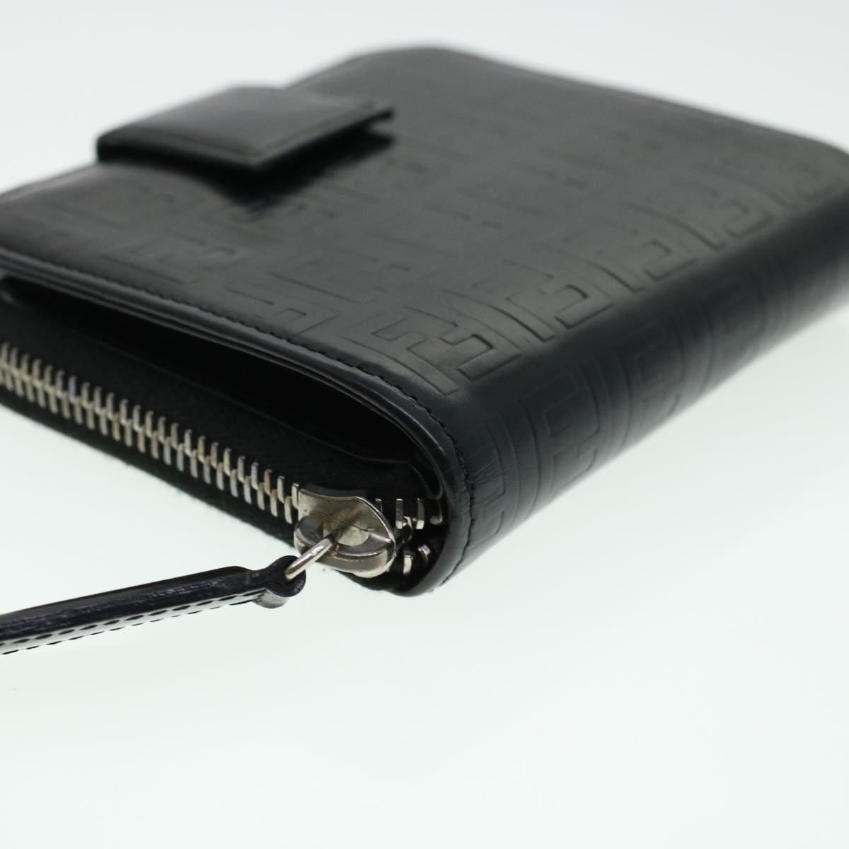 FENDI Zucca Canvas Wallet Leather 2Set Black Brown ac1941