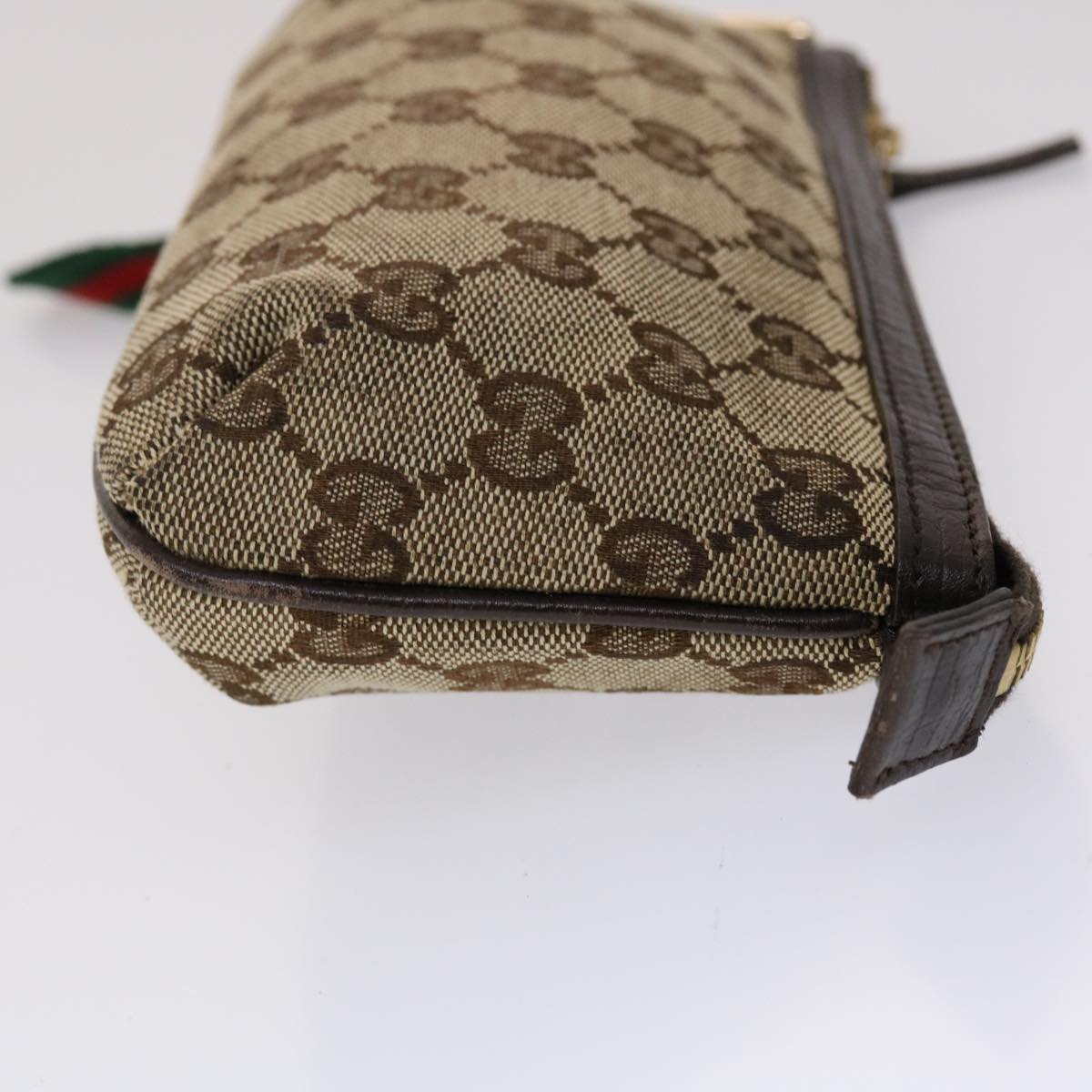 GUCCI GG Canvas Web Sherry Line Pouch Leather Beige Red Green 152507 ac1975