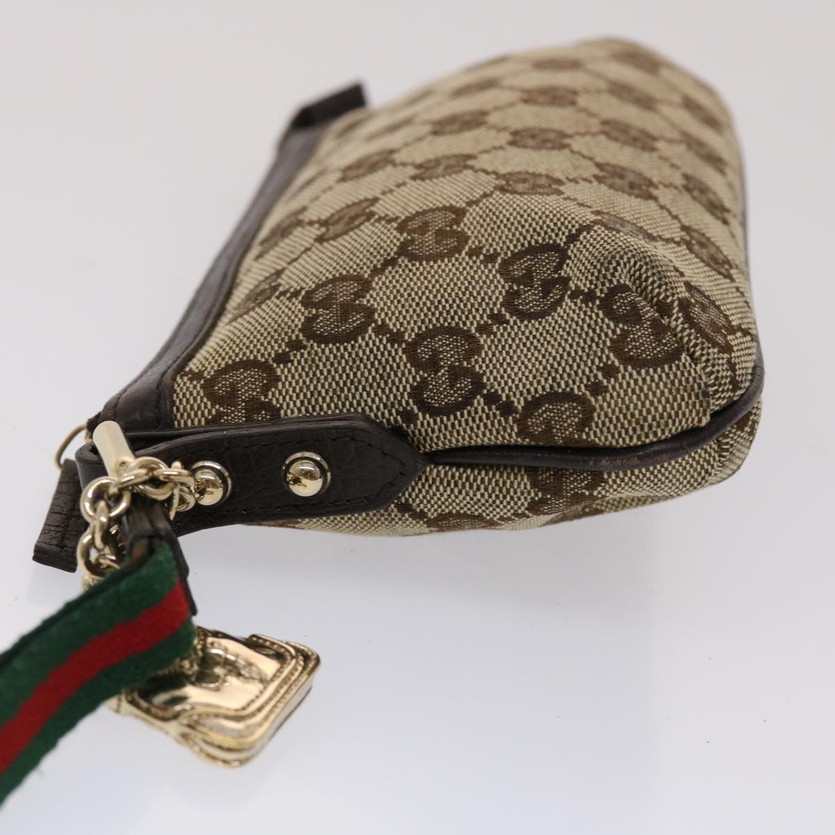GUCCI GG Canvas Web Sherry Line Pouch Leather Beige Red Green 152507 ac1975