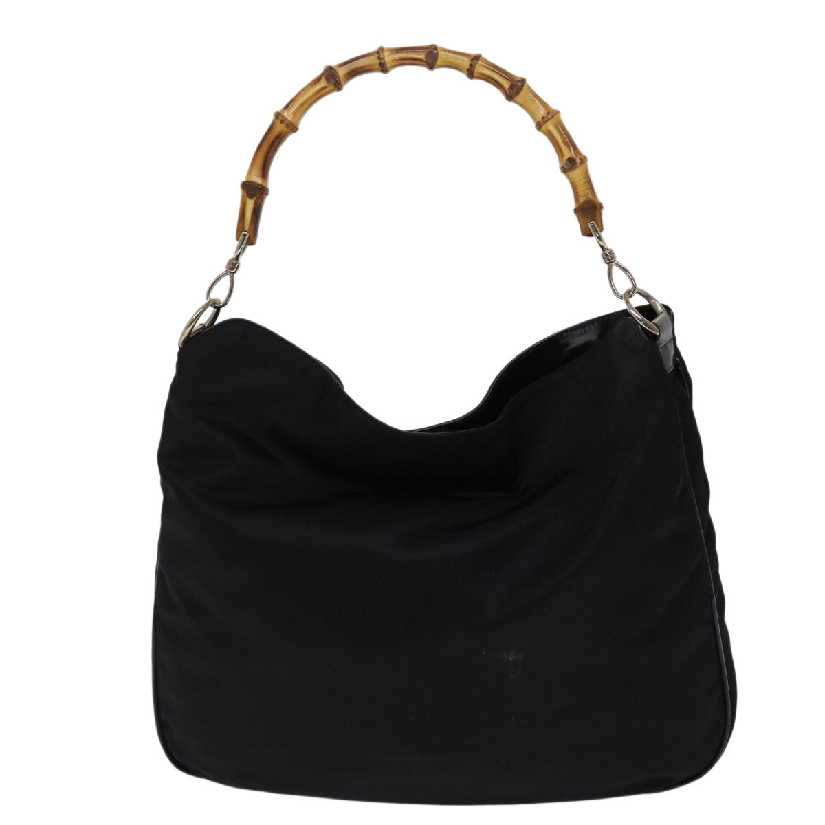 GUCCI Bamboo Shoulder Bag Nylon Black 001•1998•1577 ac1978