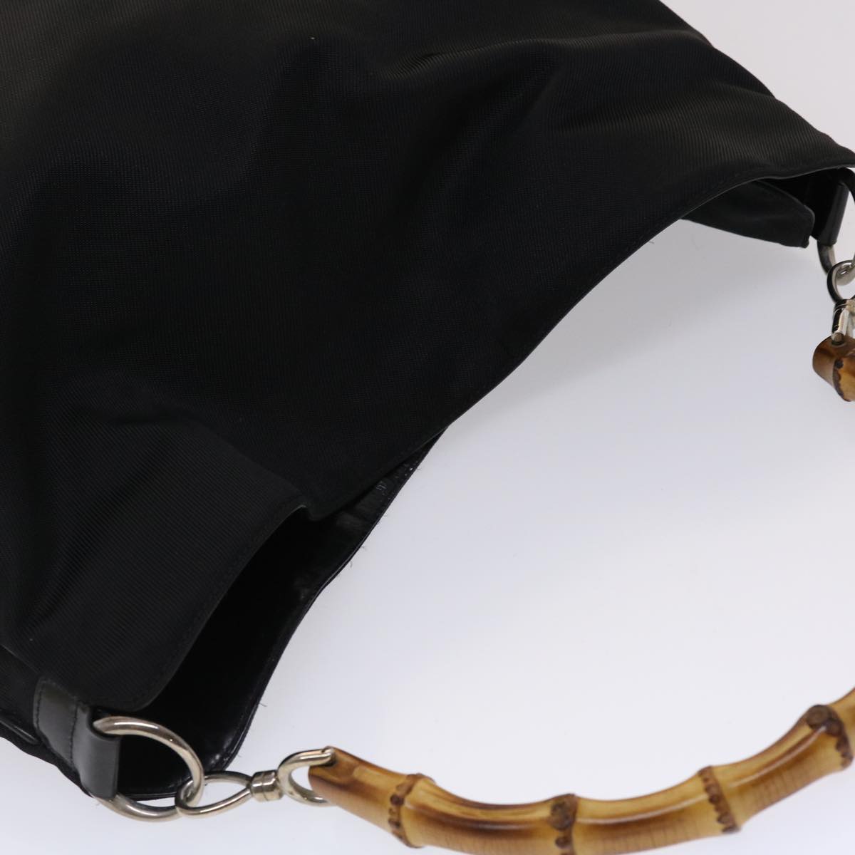 GUCCI Bamboo Shoulder Bag Nylon Black 001•1998•1577 ac1978