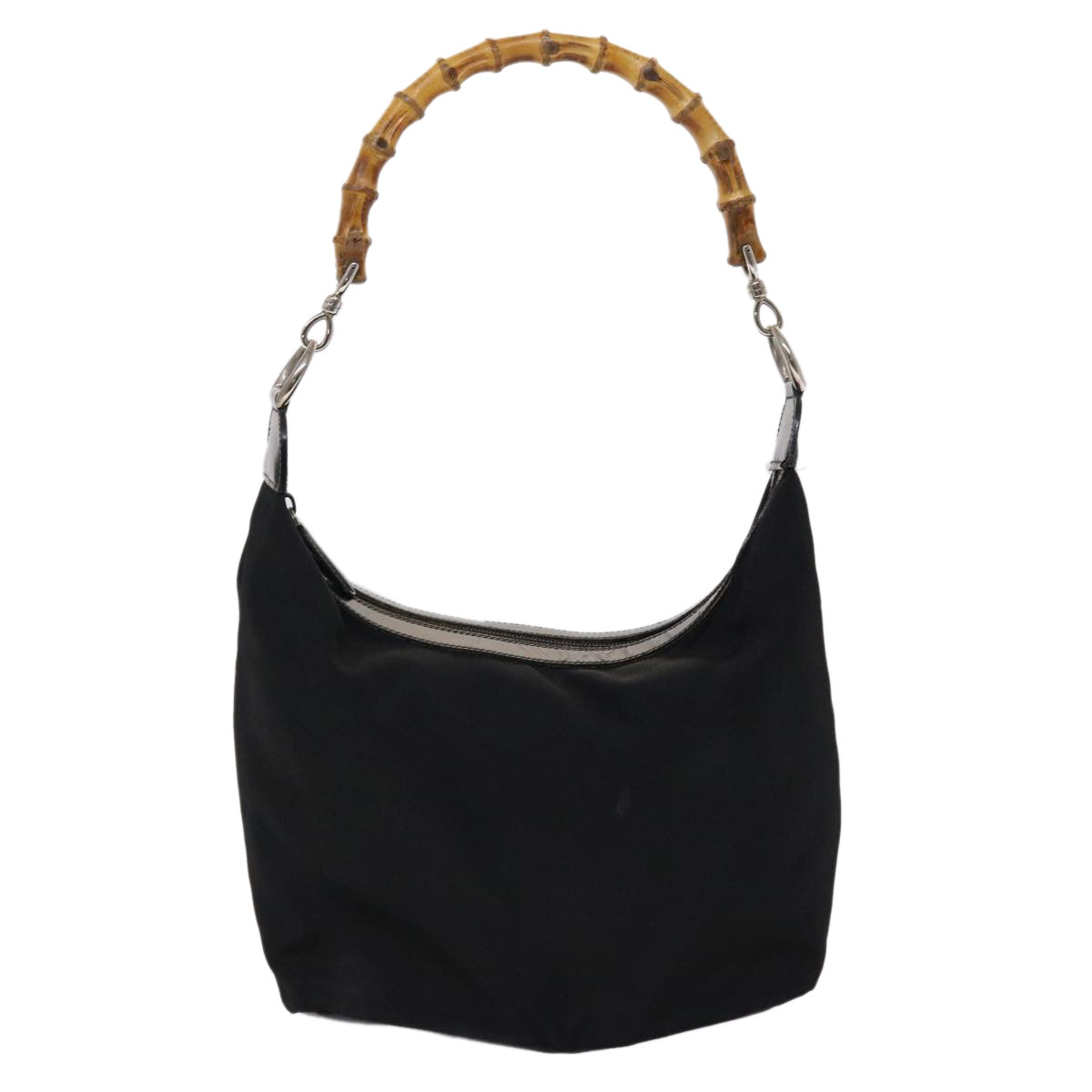 GUCCI Bamboo Shoulder Bag Nylon Black 000•2214•053 ac1979