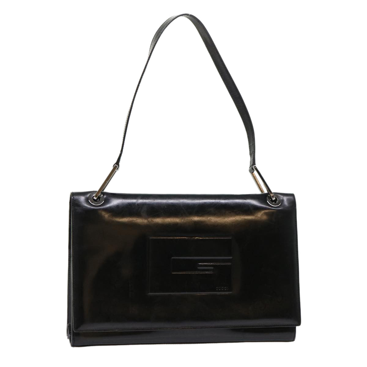 GUCCI Shoulder Bag Leather Black 001•2058•3033 ac1997