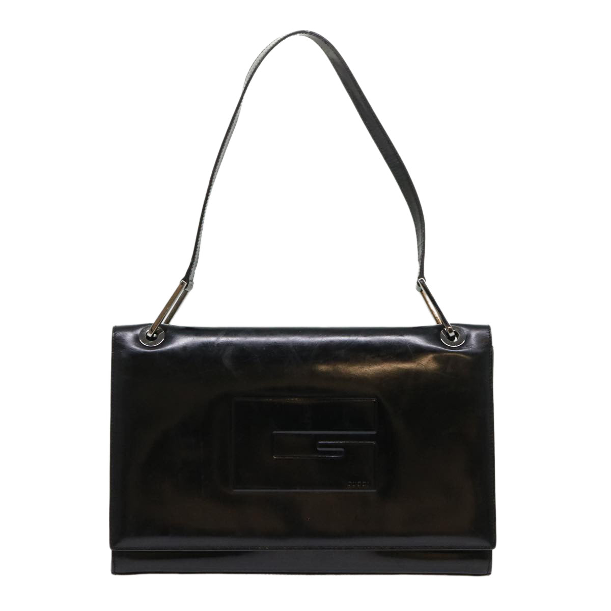 GUCCI Shoulder Bag Leather Black 001•2058•3033 ac1997