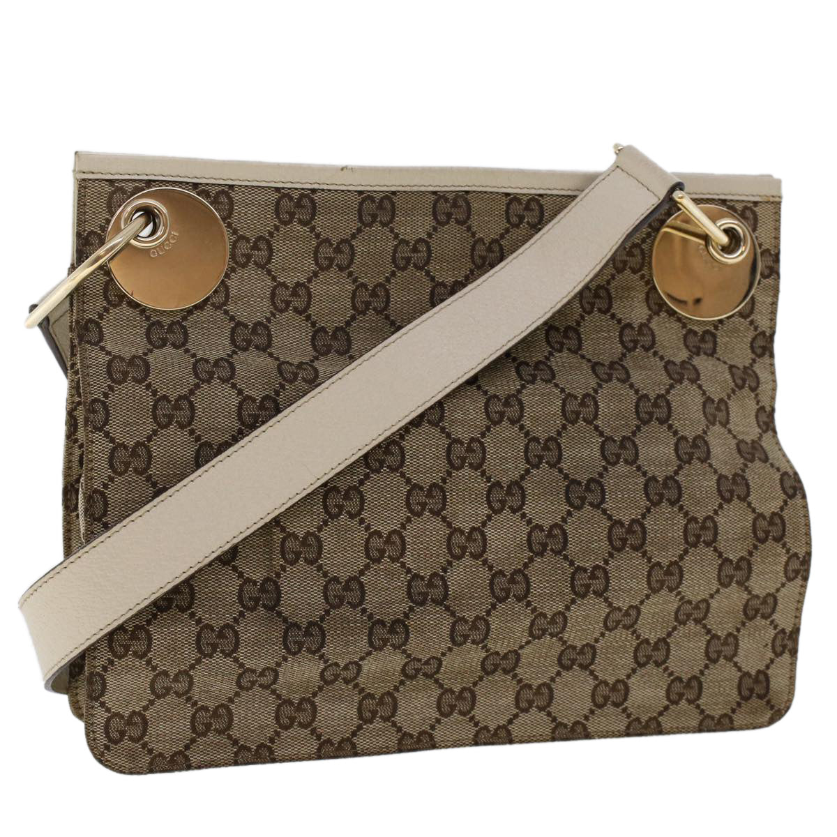 GUCCI GG Canvas Shoulder Bag Beige 120841 ac2002