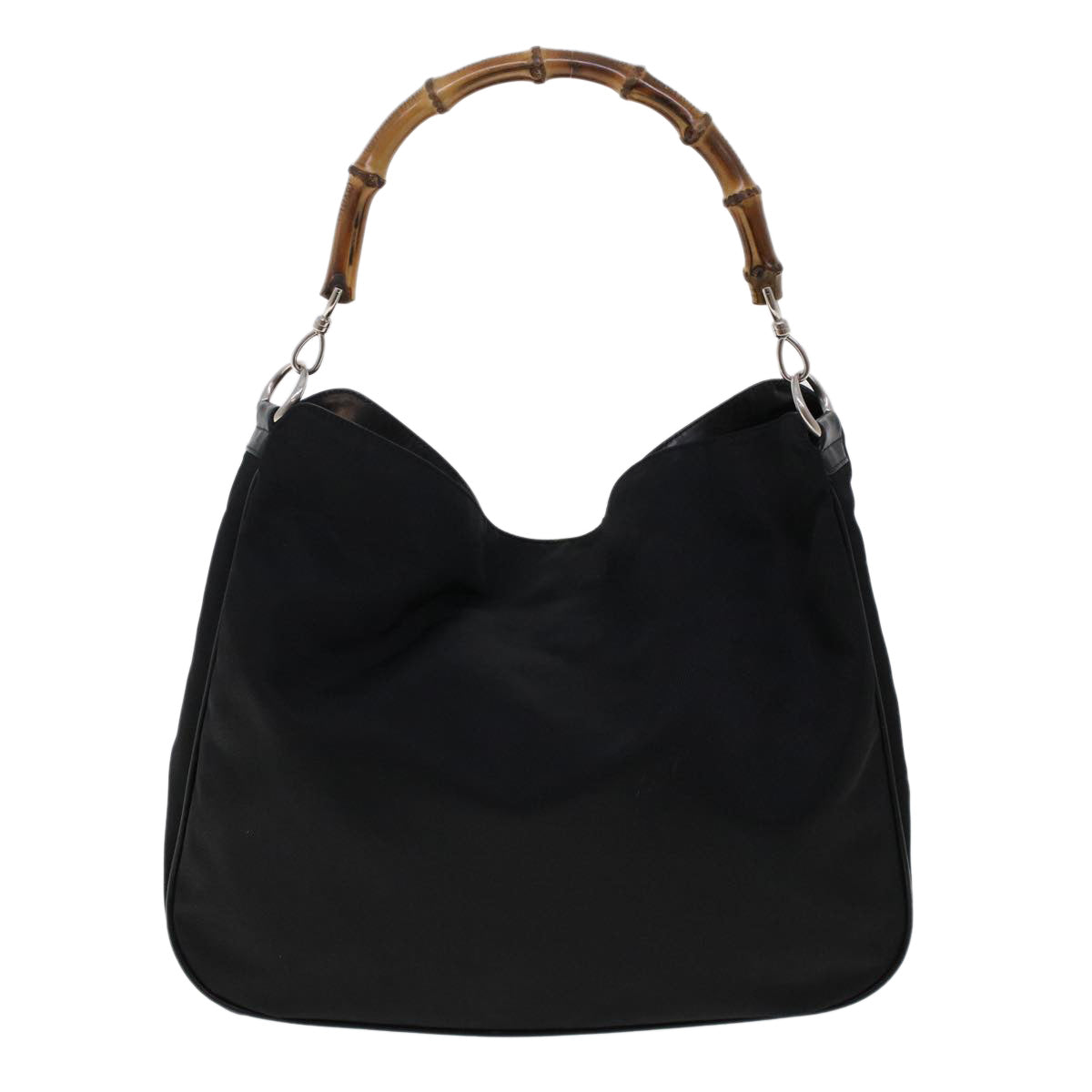 GUCCI Bamboo Shoulder Bag Nylon 2way Black 001•2852•1577•5 ac2021