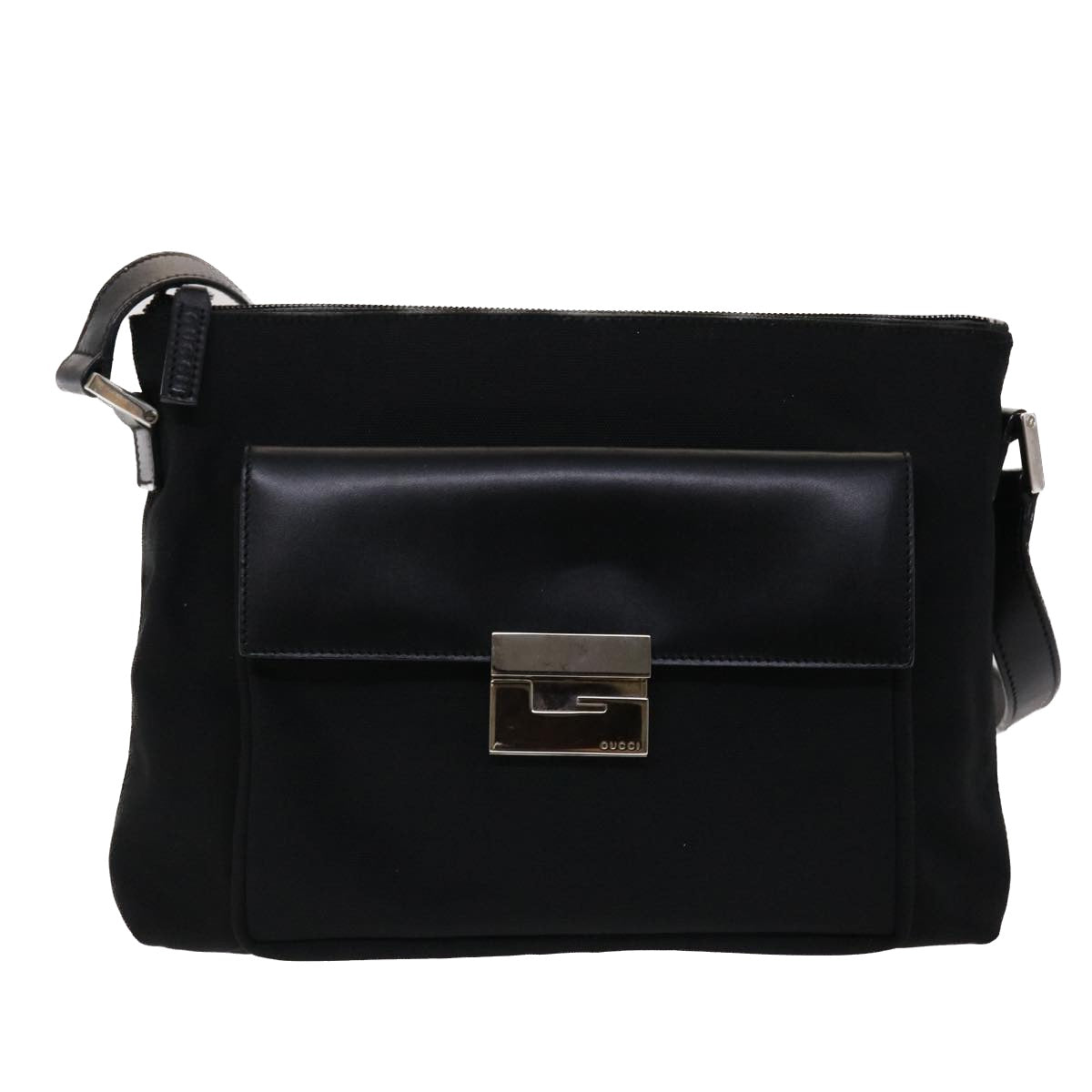 GUCCI Shoulder Bag Nylon Leather Black 002•2865•0504 ac2038