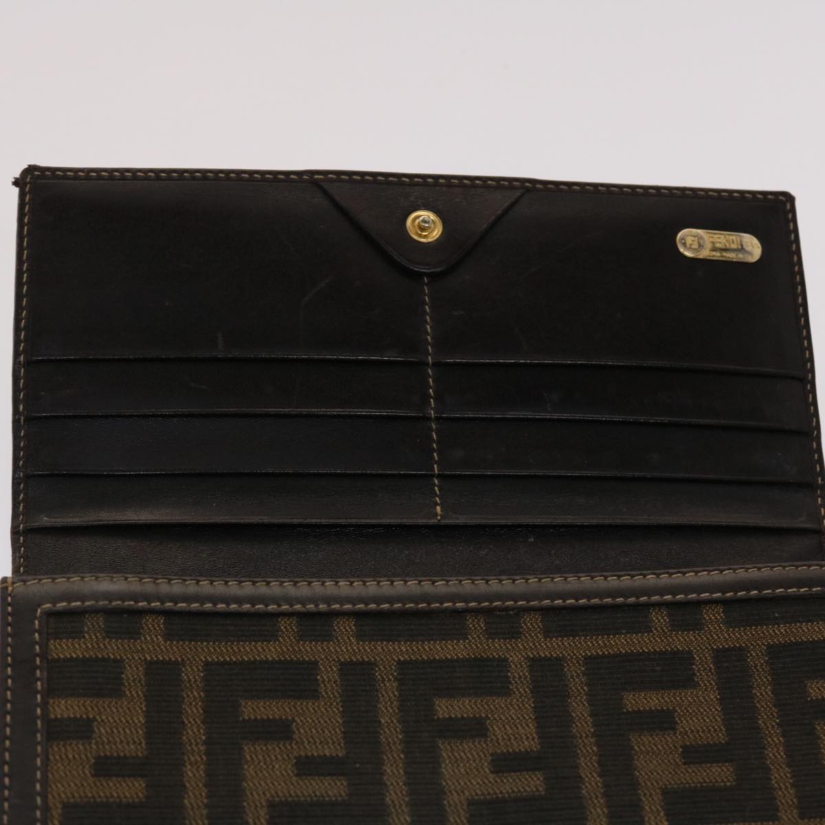FENDI Zucca Canvas Long Wallet Black Brown 2309-30851/088 ac2046