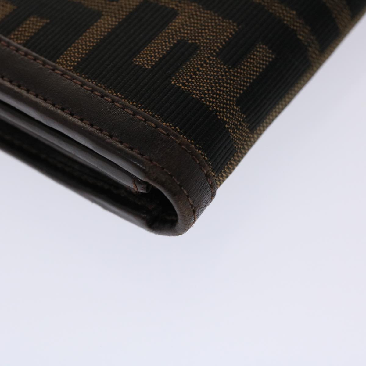 FENDI Zucca Canvas Long Wallet Black Brown ac2048