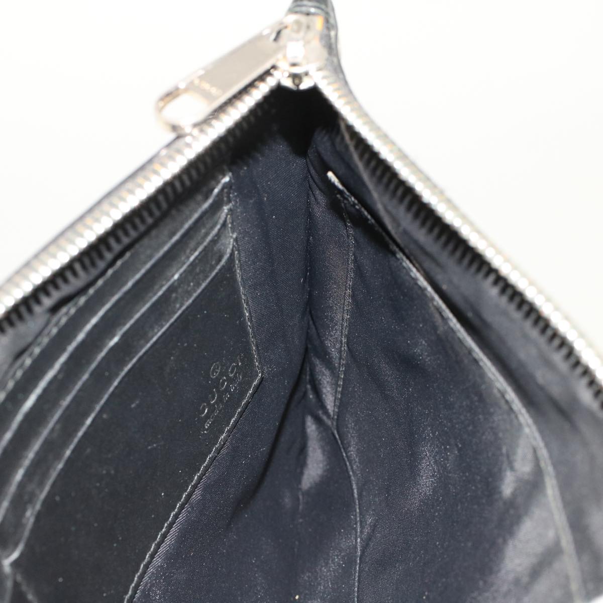 GUCCI GG Canvas Pouch PVC Leather Beige 411768 ac2055