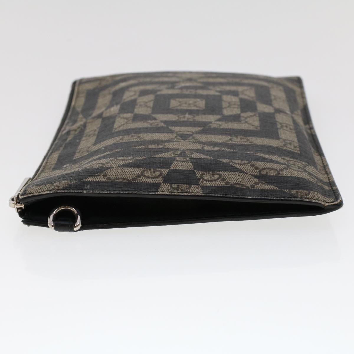 GUCCI GG Canvas Pouch PVC Leather Beige 411768 ac2055
