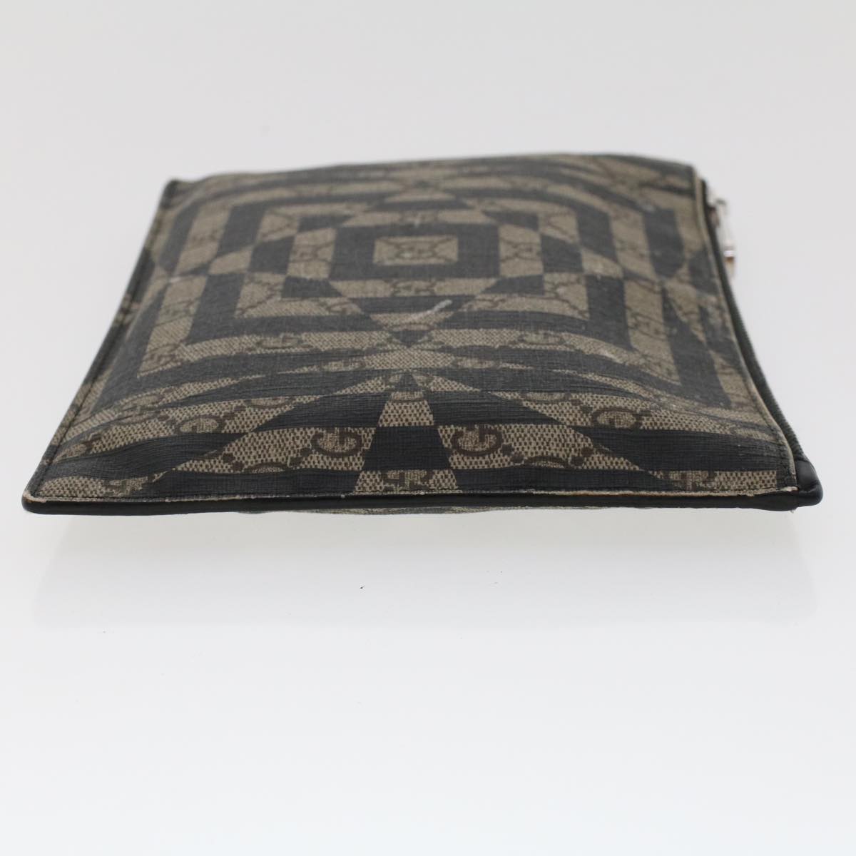 GUCCI GG Canvas Pouch PVC Leather Beige 411768 ac2055