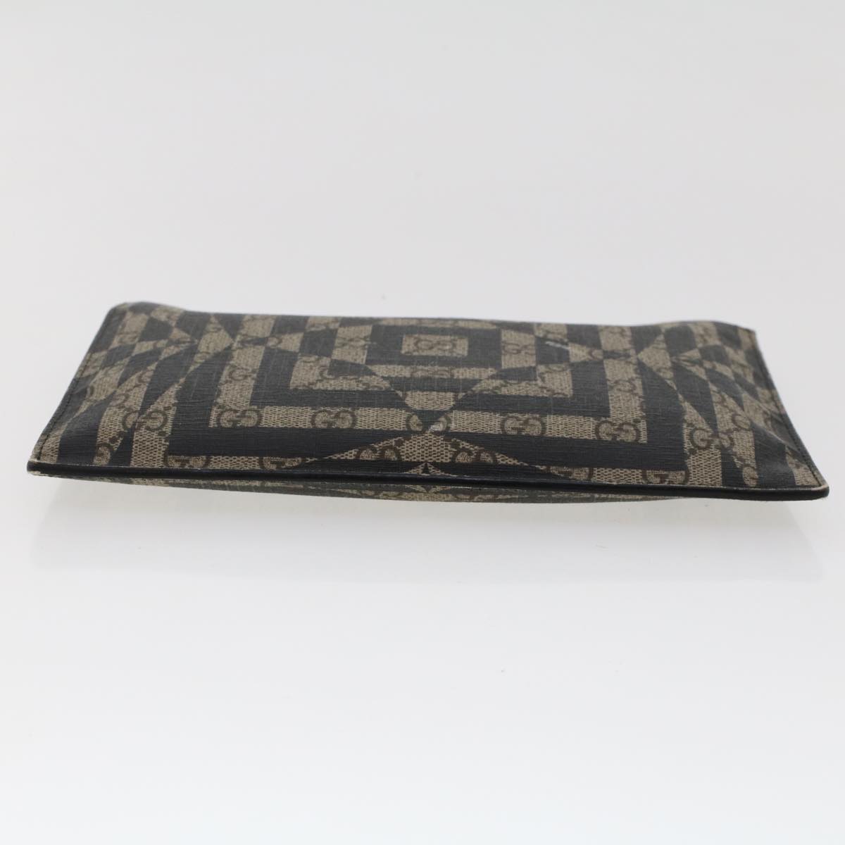 GUCCI GG Canvas Pouch PVC Leather Beige 411768 ac2055