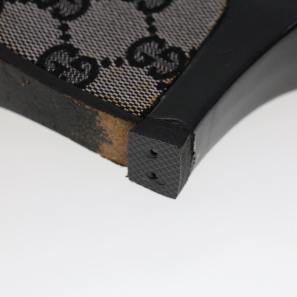 GUCCI GG Canvas High Heels 36.5 C Black ac2060