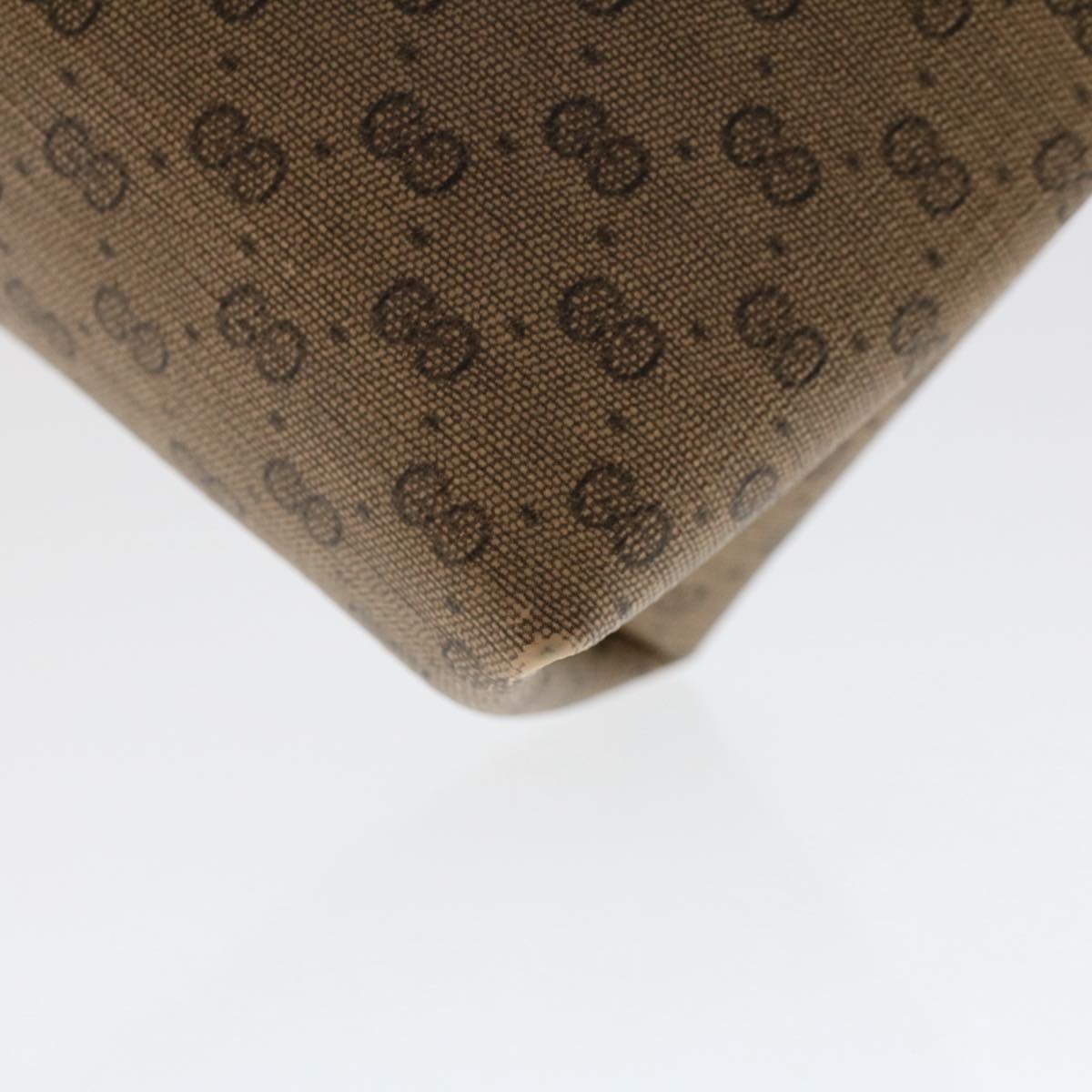 GUCCI Micro GG Canvas Pouch PVC Leather Beige ac2068