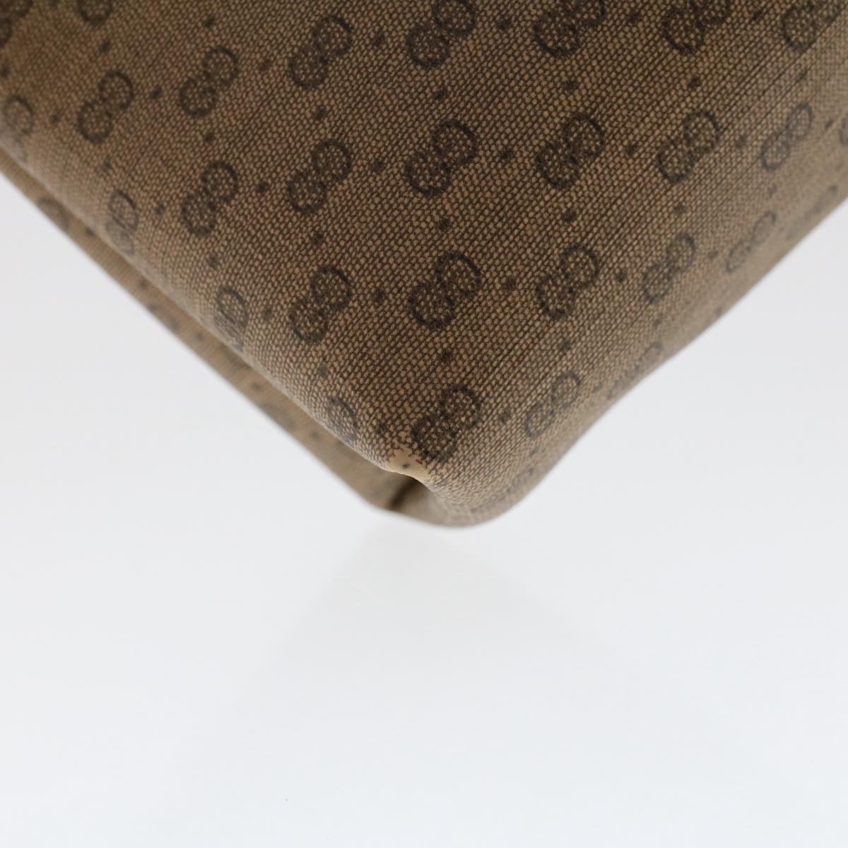 GUCCI Micro GG Canvas Pouch PVC Leather Beige ac2068