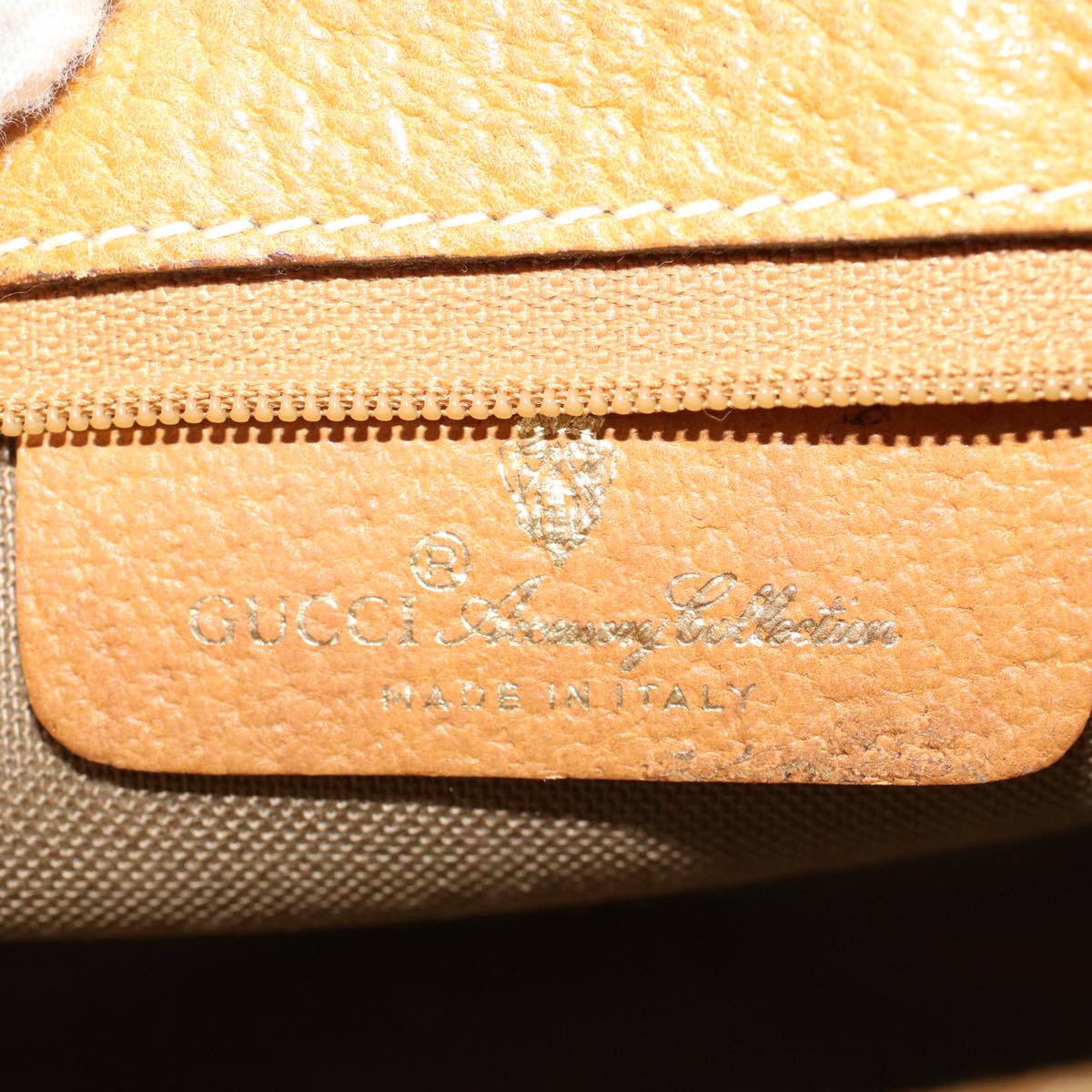 GUCCI Micro GG Canvas Pouch PVC Leather Beige ac2068