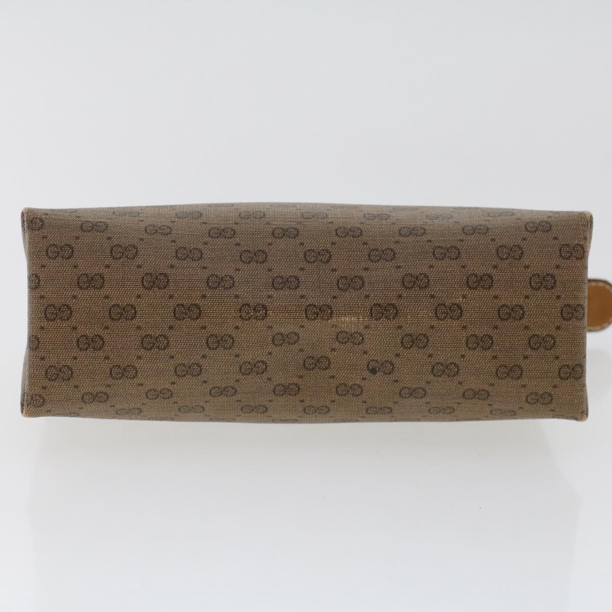 GUCCI Micro GG Canvas Pouch PVC Leather Beige ac2068
