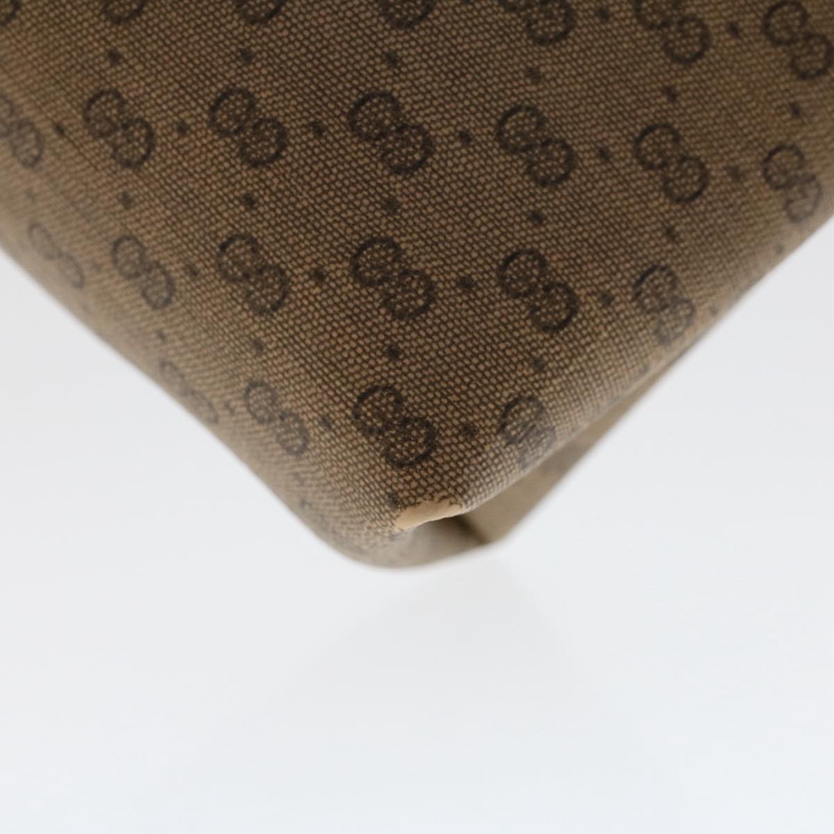 GUCCI Micro GG Canvas Pouch PVC Leather Beige ac2068