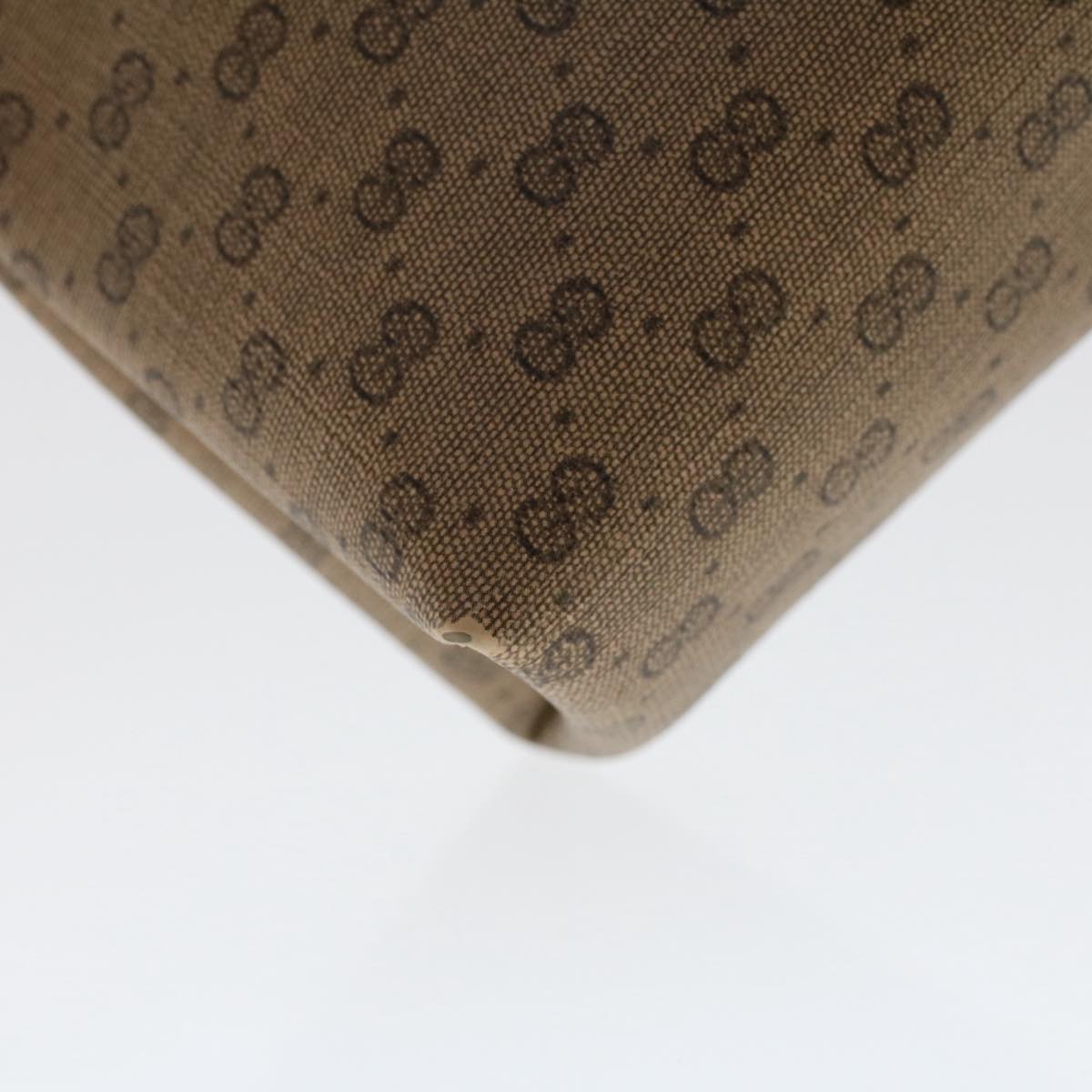 GUCCI Micro GG Canvas Pouch PVC Leather Beige ac2068