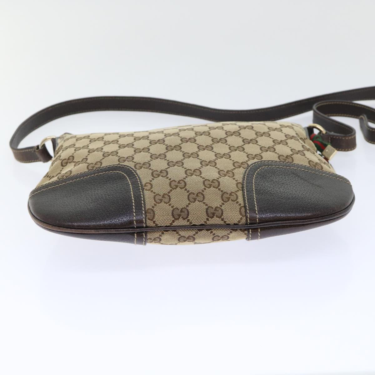 GUCCI GG Canvas Web Sherry Line Shoulder Bag Beige Red Green 204939 ac2072