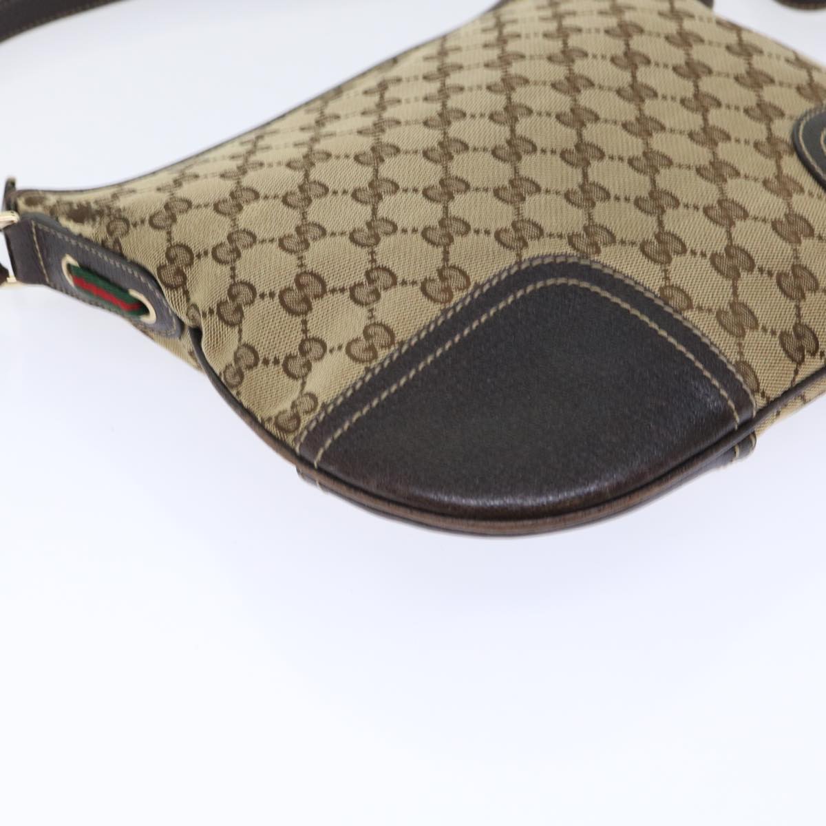 GUCCI GG Canvas Web Sherry Line Shoulder Bag Beige Red Green 204939 ac2072